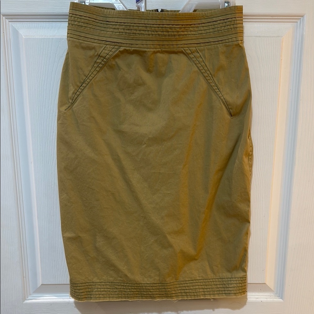 Olive Green Khaki Women's Skirt zips in back